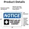 Signmission First Aid Kit AED Inside Cabinet Sign With Symbol, 7 in W x Rectangle, Vinyl Decal OS-2PACK-NS-D-57-L-12734 - alternate 2